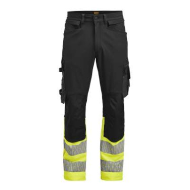 2392 Craftsman Stretch Hi-Vis – брюки, Черный/Желтый – Jobman (4)