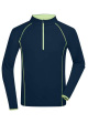 Мужская спортивная рубашка с длинными рукавами, темно-синий/ярко-желтый