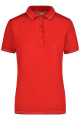 Женское поло на резинке, красно-белый