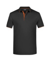 Мужская полосатая рубашка поло, черный/оранжевый