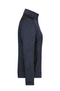 Женская трикотажная рабочая флисовая куртка – STRONG, антрацитовыйно-меланжевый/черный – James & Nicholson (3)