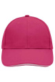 6-панельная кепка с контрастной окантовкой козырька, розовый/белый