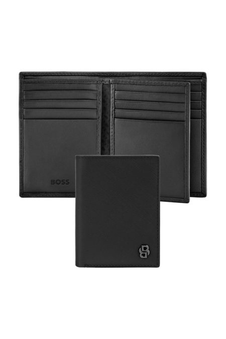 Держатель для карт с клапаном Double B Saffiano чёрный, изображение товара (1)