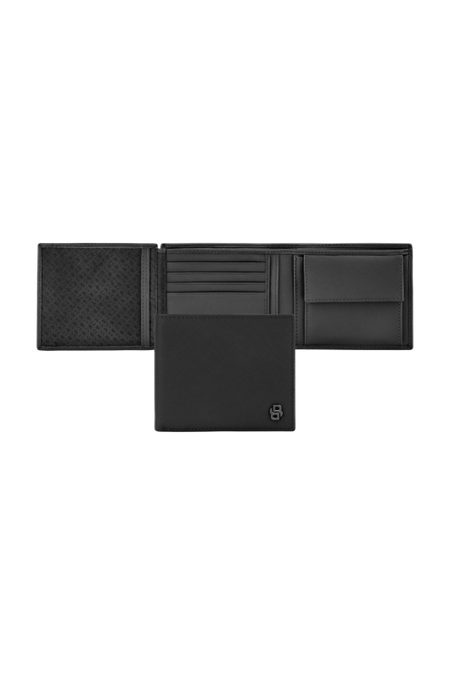 Денежный кошелек с клапаном Double B Saffiano чёрный, изображение товара (1)