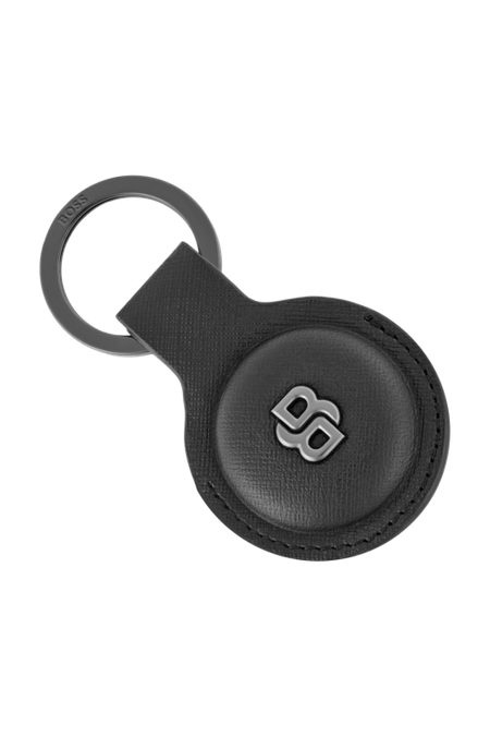 Брелок с держателем AirTag Double B Saffiano чёрный, изображение товара (1)