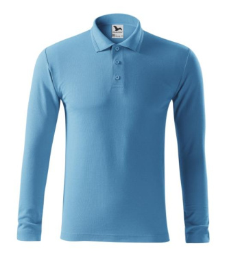 MALFINI Pique Polo LS – Поло мужское, лазурный, S, изображение товара (2)
