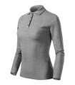 MALFINI Pique Polo LS – Поло женское, тёмно-серый меланж