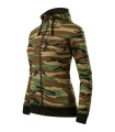MALFINI Camo Zipper – Толстовка женская, коричневый камуфляж