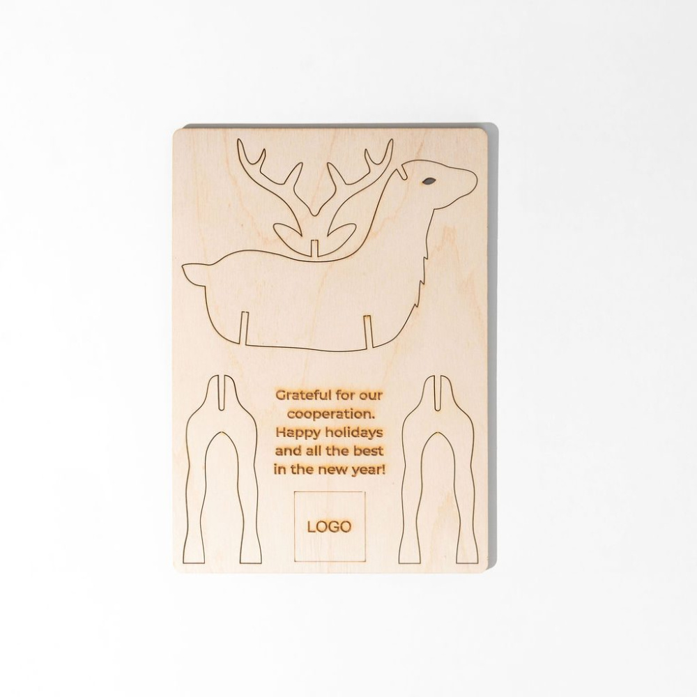 Персонализированная рождественская открытка Wooden Wish, изображение товара (1)