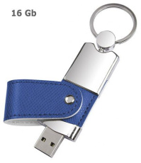USB кожаный синий