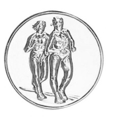 Вставка для медали с изображением легкоатлетического забега, 25 мм.