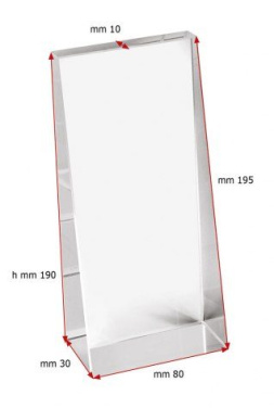 Прозрачный стеклянный наградной кубок 190 × 80 × 30 - 10, изображение товара (2)