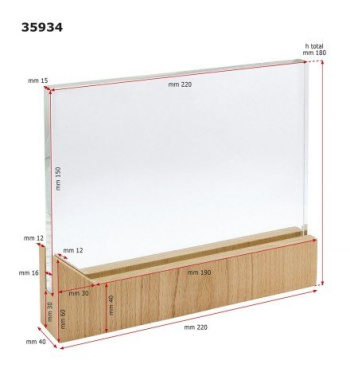 Стекло 150 × 220 × 15 мм с деревянной подложкой, изображение товара (4)
