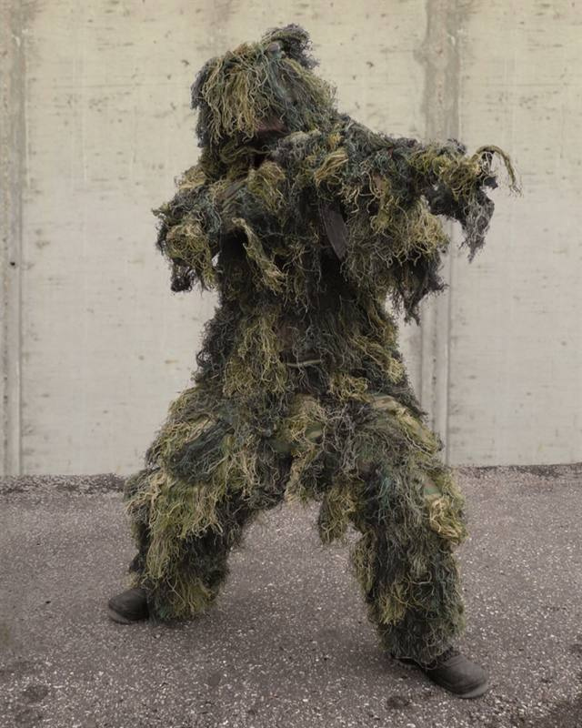 Маскировочный костюм Ghillie Suit ′anti Fire′ Pro 4 предмета. Камуфляжный рисунок Woodland. – Mil-Tec