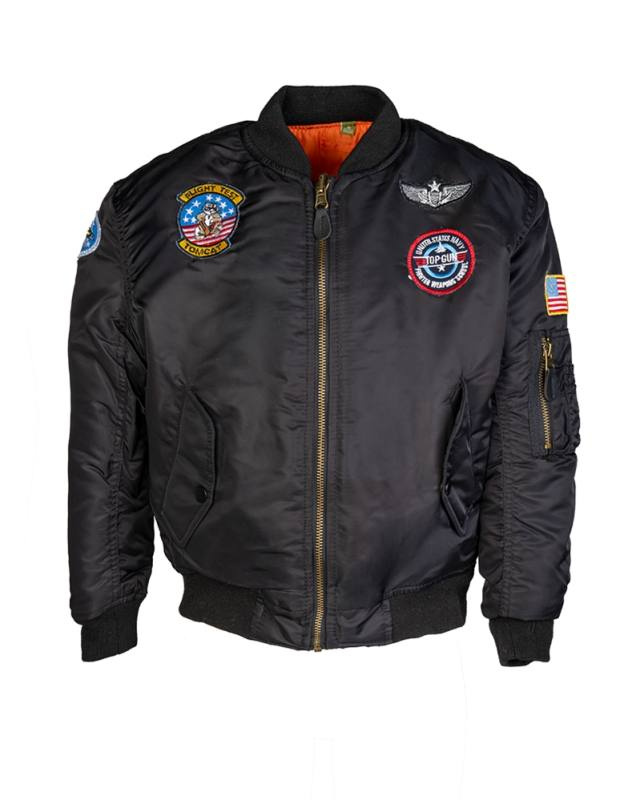 Детская куртка-пилот Ma1® с нашивкой, черная – Mil-Tec