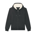 Stanley/Stella Hygger Sherpa толстовка на молнии с капюшоном унисекс, 300 г/м², тёмно-серый (Dark Heather Grey)