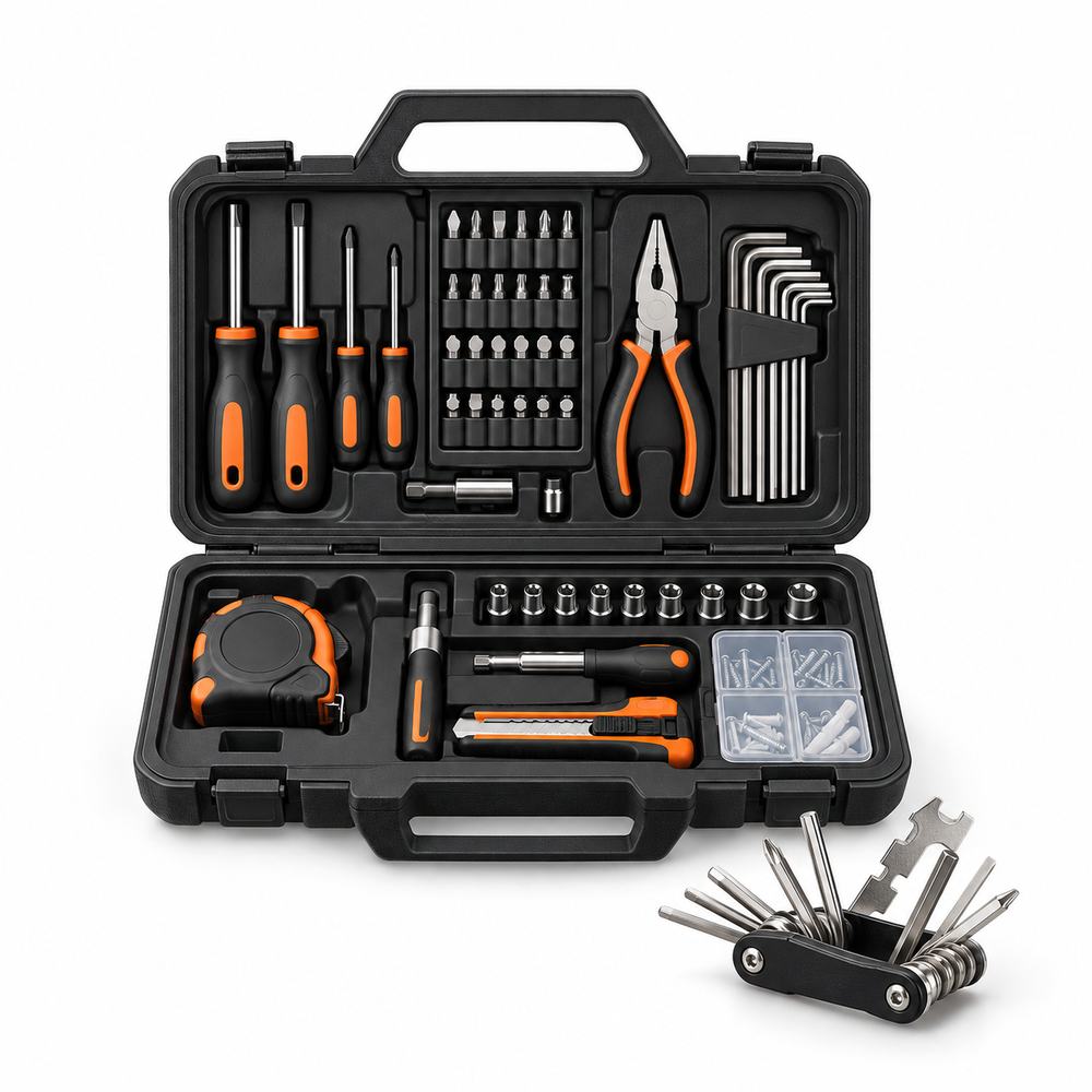 Illustration d’un coffret d’outils et d’accessoires sur fond blanc – Logo.ee