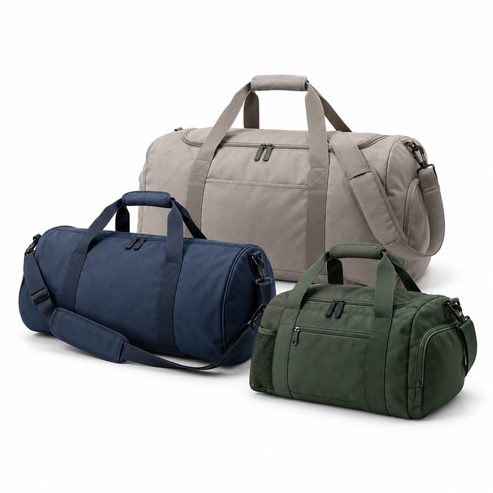 Sacs de sport personnalisés : trois sacs de sport et de voyage