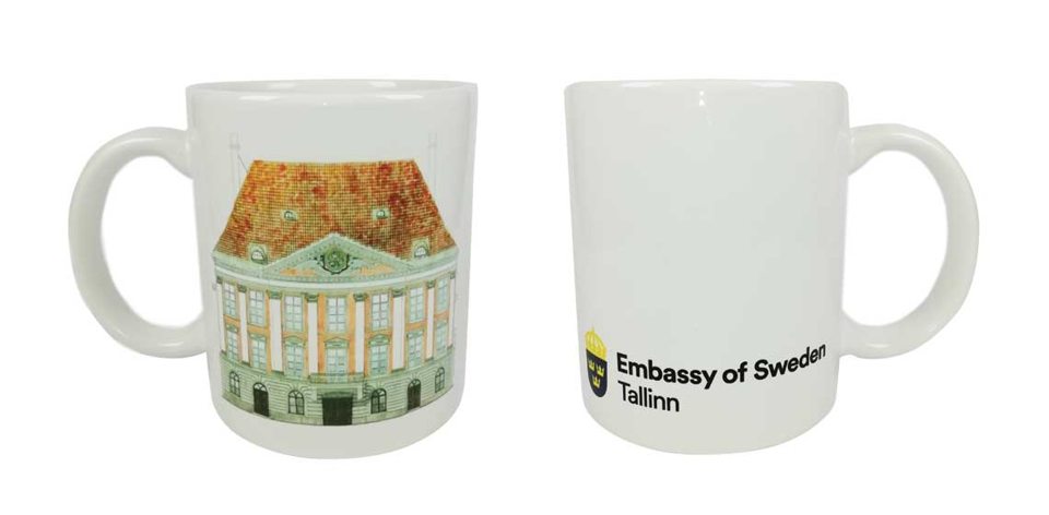 Mugg för Sveriges ambassad — Sublimeringstryck.