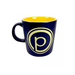 Kaffemugg med Postipoiss Pluss företagslogotyp