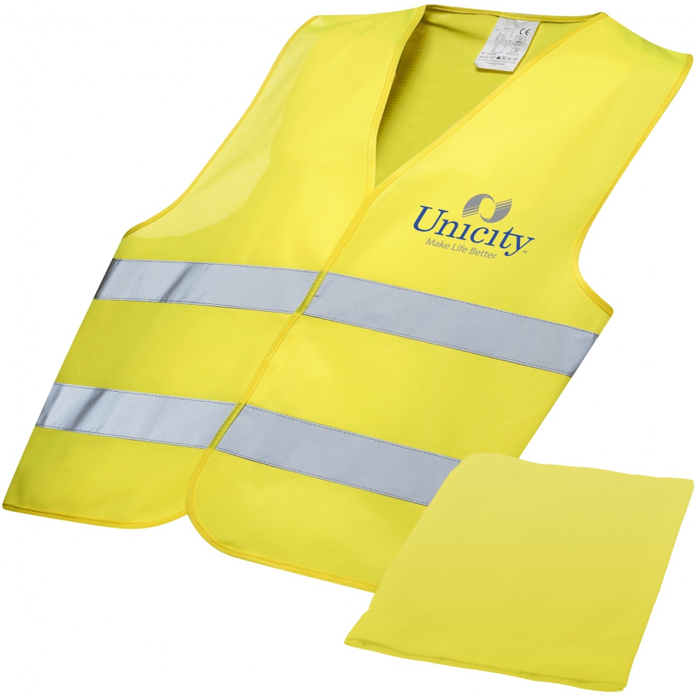 : Professionell säkerhetsväst i påse, gul