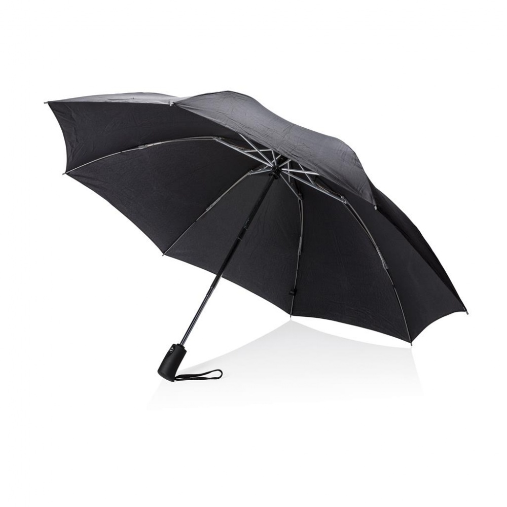 : Swiss Peak 23" hopvikbart vändbart paraply, svart