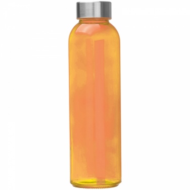: Drickflaska av glas med tryck, orange