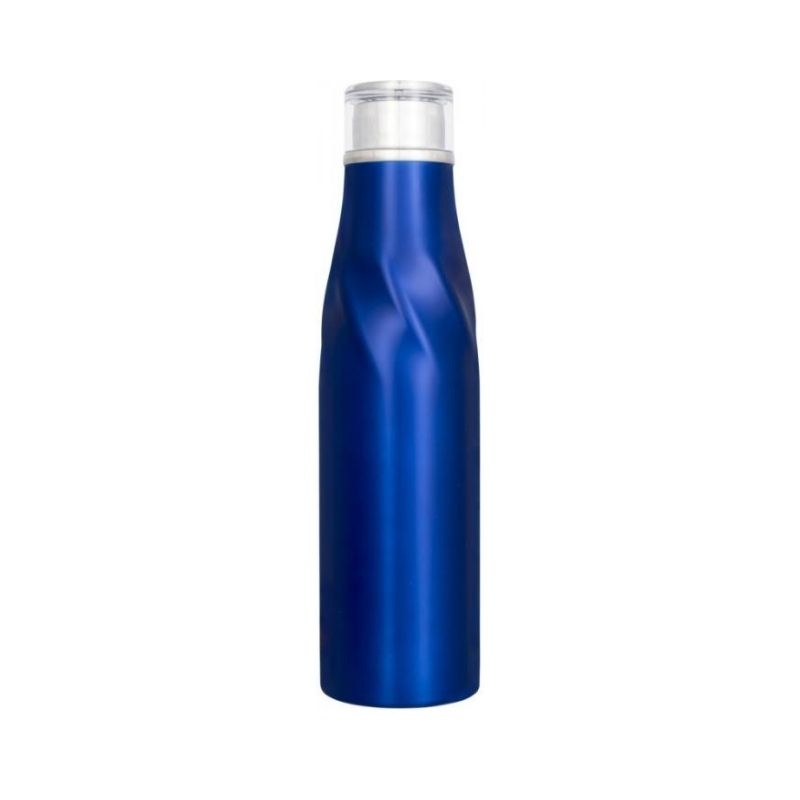 : Hugo vakuumisolerad flaska i koppar och med auto-stängning, blå