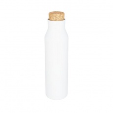 Fornnordiska vakuumisolerad flaska i koppar med kork, vit
