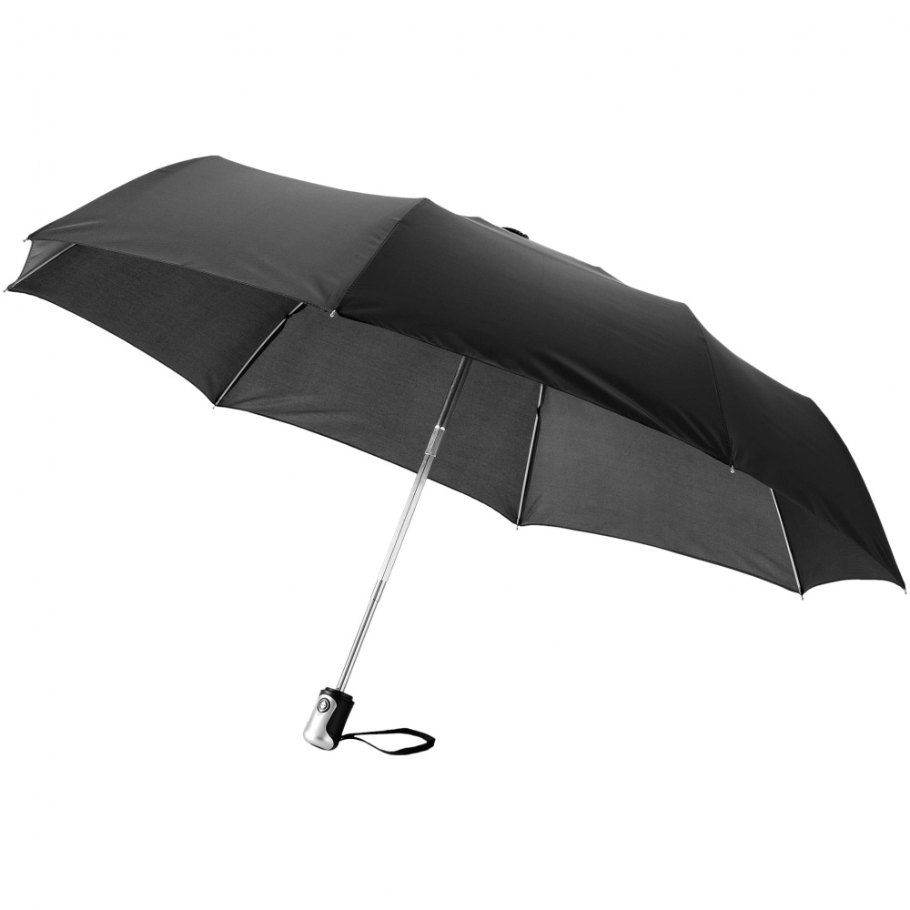 : 21.5" Alex 3-sektions automatisk paraply, svart