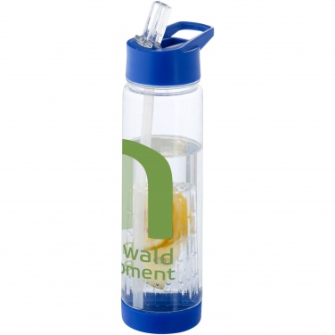 Tutti-frutti sportflaska i Tritan™ med fruktinsats, 740 ml med logotyp, Transparent / Blå – detaljvy 7