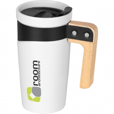 Grotto 475 ml keramikmugg med lock med logotyp – detaljvy 6