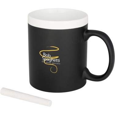 Chalk-write 330 ml keramikmugg med griffeltavleyta med logotyp – detaljvy 5