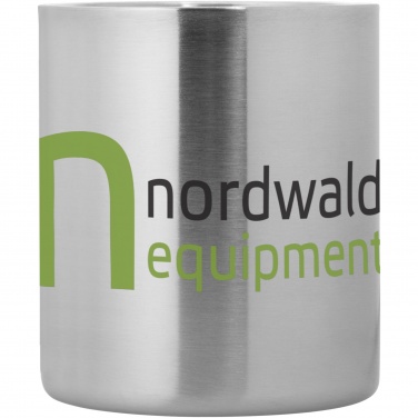 Alps 200 ml termosmugg med karbinhakehandtag med logotyp, silver – detaljvy 6