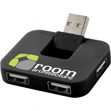 Gaia USB-hubb med 4 portar med logotyp – detaljvy 4