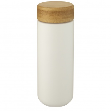 Lumi 300 ml keramisk mugg med bambulock, Vit – detaljvy 8