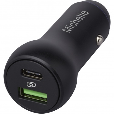 Pilot dubbel 55 W USB-C/USB-A-billaddare med logotyp – detaljvy 6