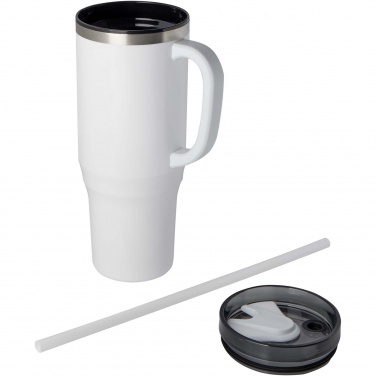 Melbourne 1200 ml RCS-certifierad isolerad mugg med sugrör, Vit – detaljvy 5