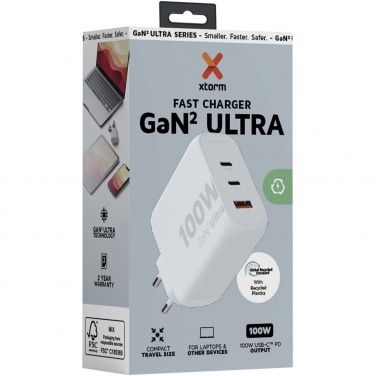 Xtorm XEC100 GaN² Ultra 100 W väggladdare – detaljvy 4