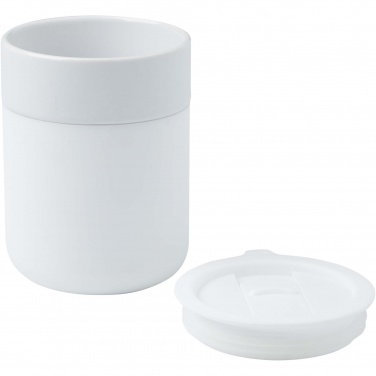 Java 330 ml keramisk mugg med silikongrepp och plastlock, Vit – detaljvy 4
