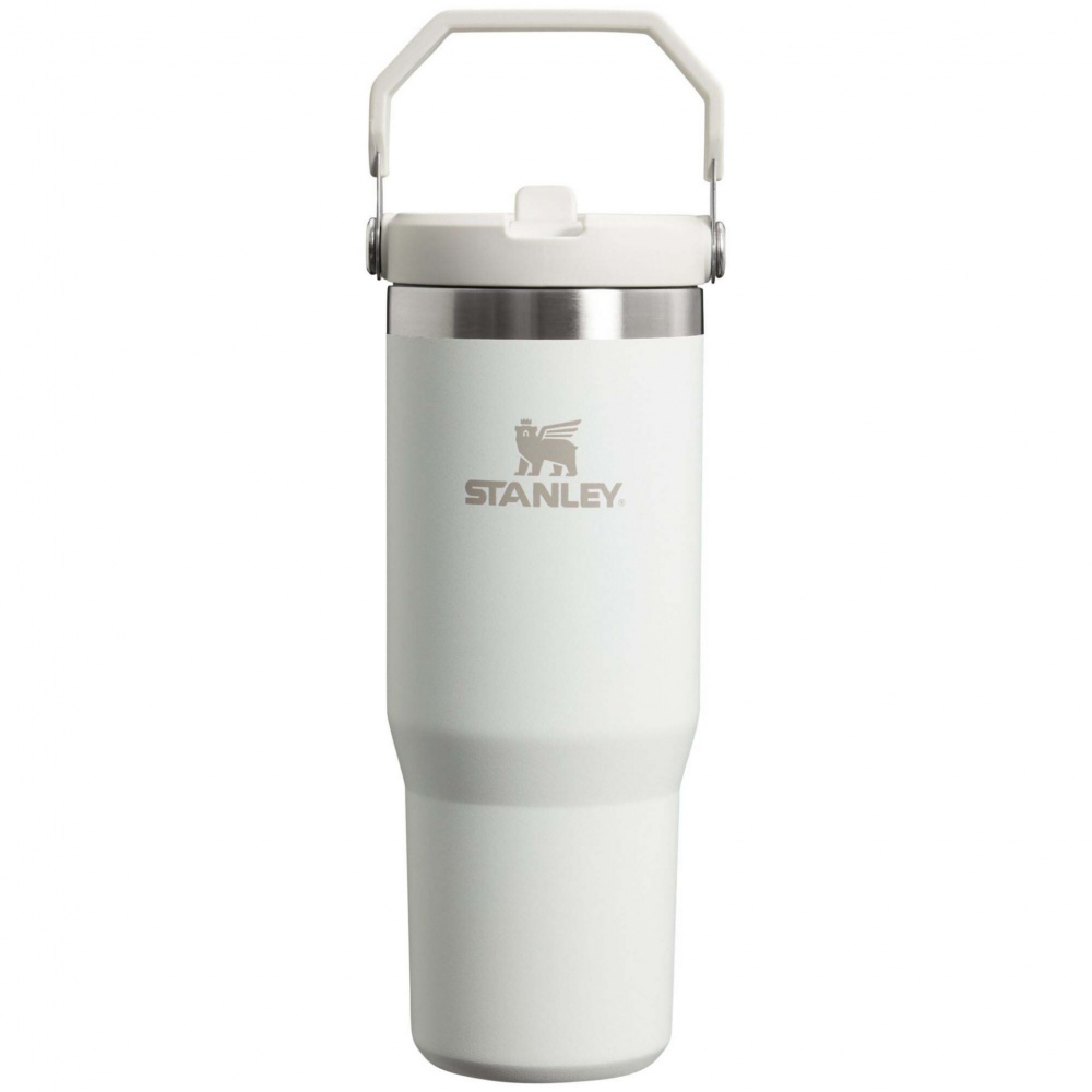 Stanley 890 ml IceFlow™ termosmugg med uppfällbart sugrör, Frostvit – produktbild