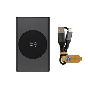 Logotrade presentreklam bild: Terra 5.000mAh/5W trådlös powerbank RCS återvunnen aluminium