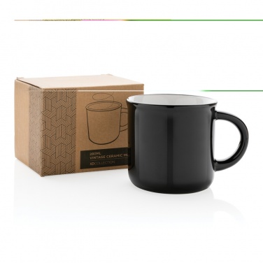 Vintage keramikmugg, 280 ml, svart – detaljvy 9
