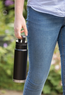 Läcksäker vakuumflaska med bärhandtag, svart – detaljvy 10