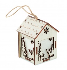 MDF hus med lampa
