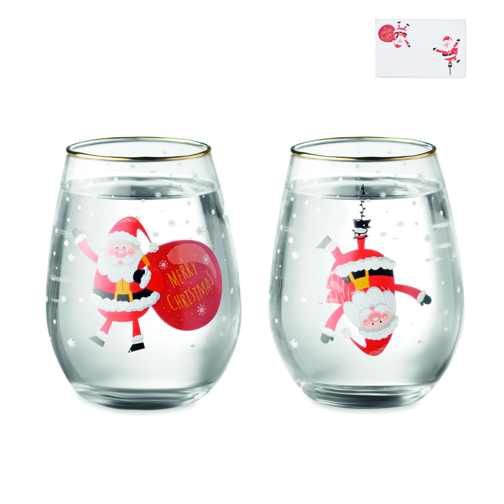 Set med 2 julglas, Vit, färgvariant