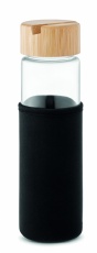 Glasflaska med bambulock 600ml