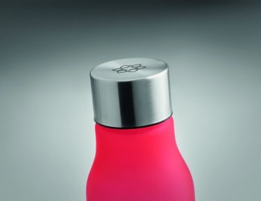 RPET-flaska med metallock 600 ml, Transparent röd – detaljvy 4