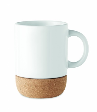 Mugg med kork för sublimering, Vit, färgvariant