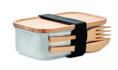 Lunchbox i rostfritt stål, Trä, färgvariant
